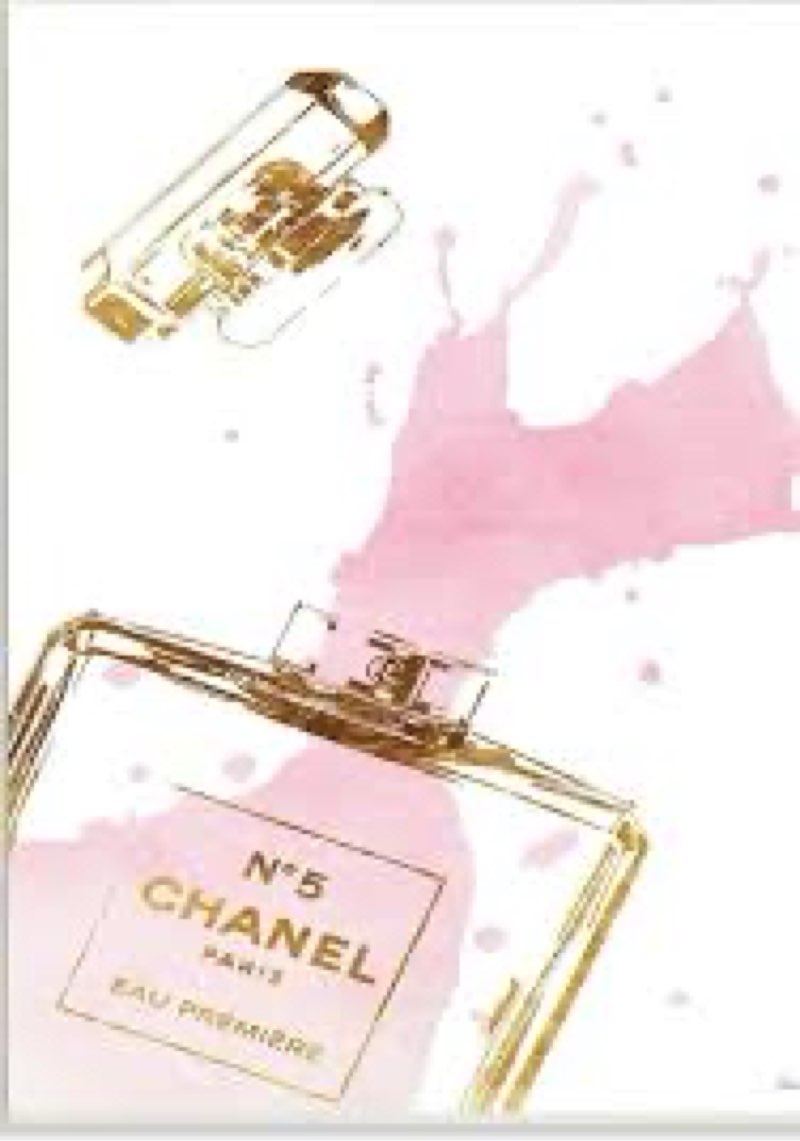 Glam perfume bottle pink gold canvas
