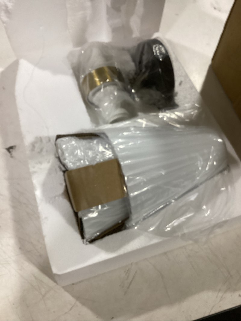 Condition photo showing Good Condition for indoor wall sconces, hwh hardwired black and gold bathroom sconces wall lighting with frosted milk white striped glass, modern sconces wall for bathroom hallway, 5hzg97b-2w bk+bg black and gold 2-light