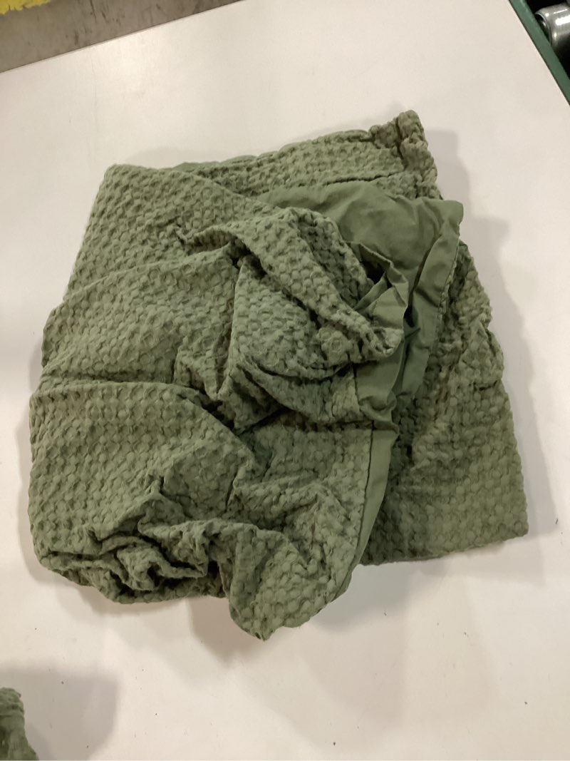 Condition photo showing Good Condition for organic luxe honeycomb sham set, standard, olive