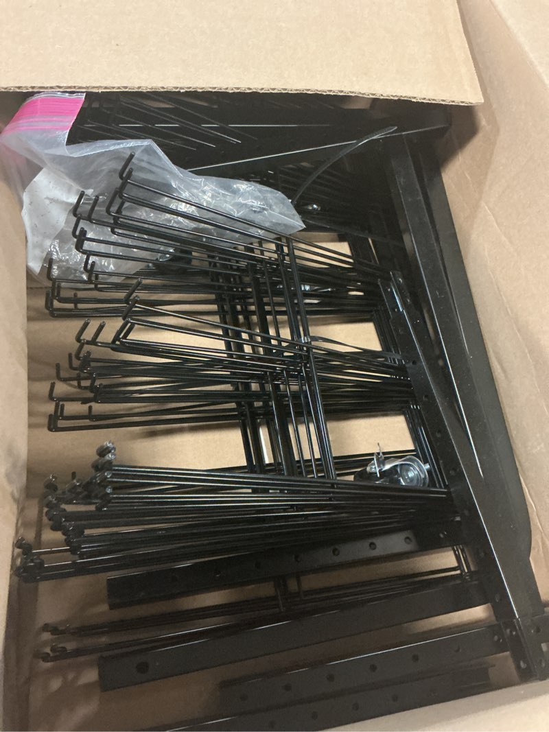 Condition photo showing As Is for 25 removable shelves mobile art drying rack for classroom, sturdy metal art canvas storage & art print display rack with locking wheels (32.22x14.6x17.3 in)?painting drying rack?paper drying rack black 25 layers