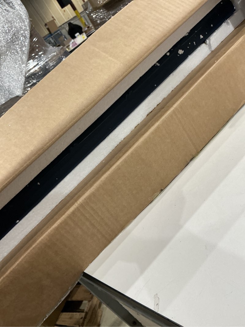 Condition photo showing Good Condition for bamboo-look solid wood window pane mirror 23" x 31" - blue navy blue 31"l x 23"w