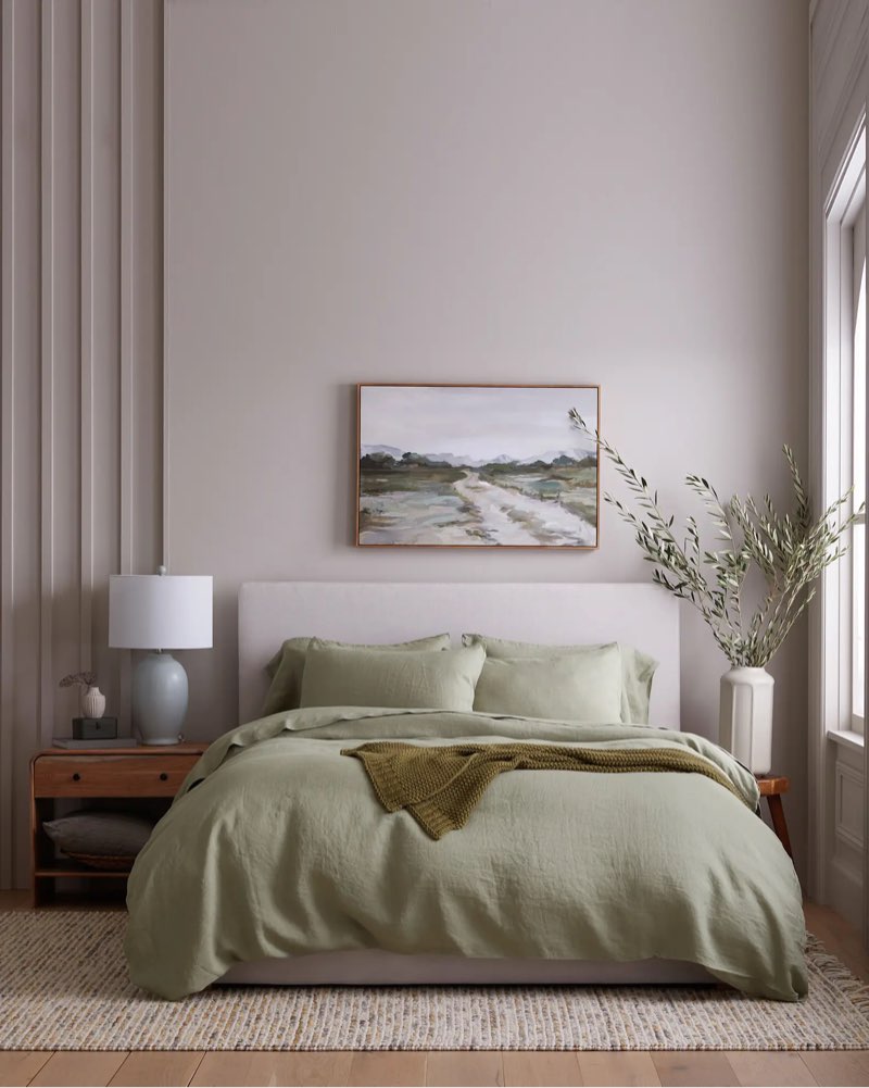 quince european linen duvet cover size/queen color: willowleaf