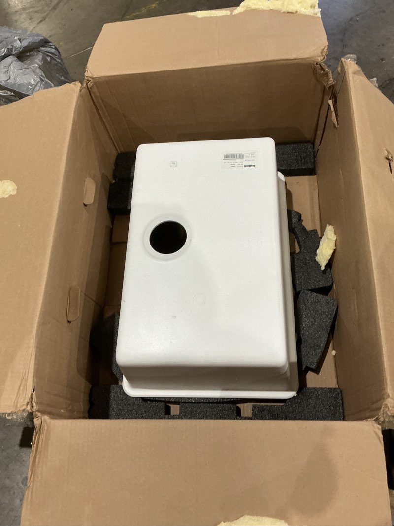 Condition photo showing Good Condition for blanco, white 522429 precis silgranit single bowl undermount kitchen sink
