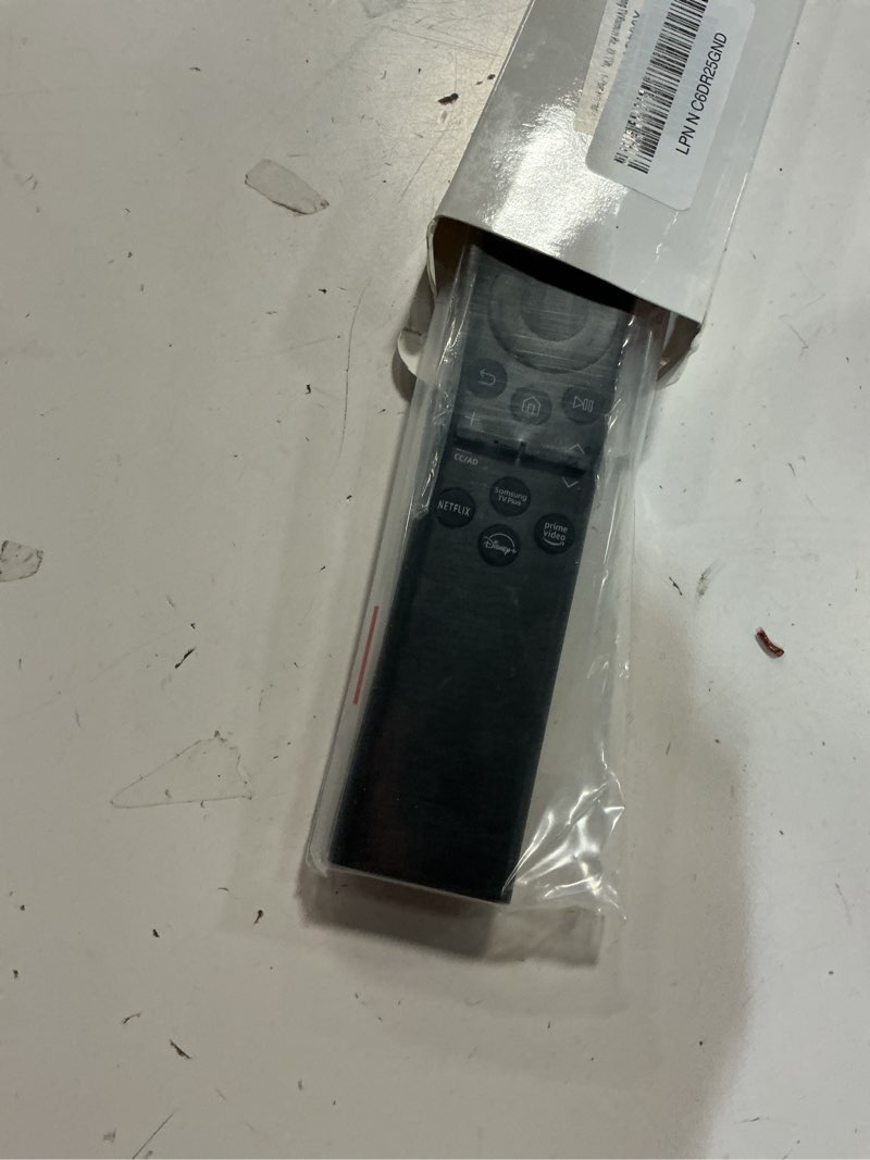 Condition photo showing New/Like New for rechargeable tv remote for samsung smart tvs, replacement for all 2019-2025 samsung tv remote control with voice control. usb-c fast charging. solar charging. 2-year warranty. black