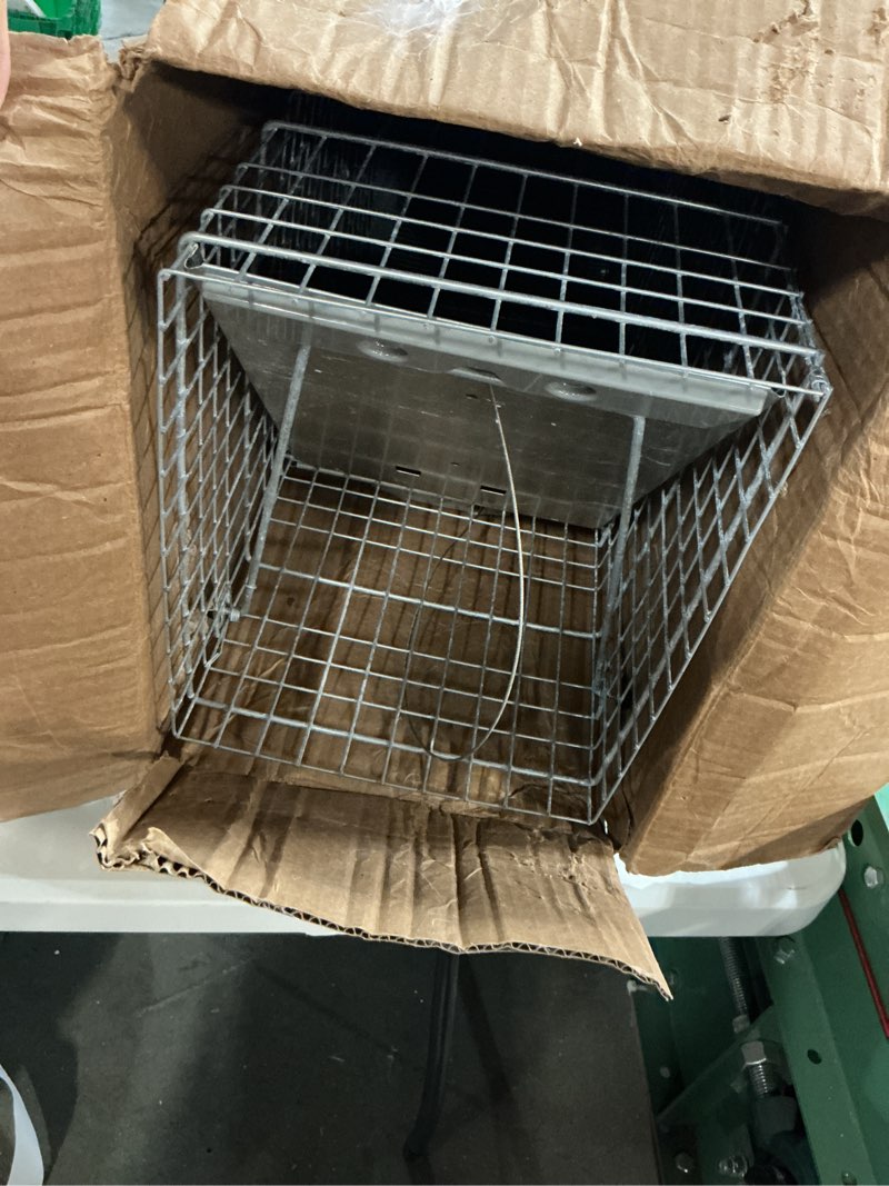 Condition photo showing As Is for havahart 1079sr large 1-door humane catch and release live animal trap cage - live raccoon trap, for bobcats, beavers, dogs, & more