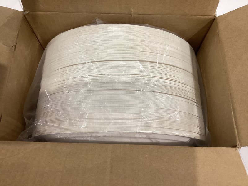 Condition photo showing New/Like New for Vplus 100% Compostable Oval Paper Plates 10 inch 125 Pack Super Strong Disposable Paper Plates Bagasse Natural Biodegradable Eco-Friendly Sugarcane for BBQ, Party, Gathering, and Picnic 10 in White