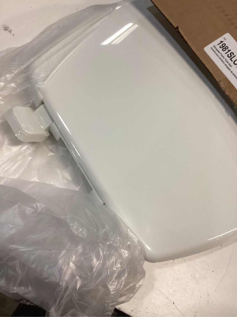 Condition photo showing New/Like New for little2big toilet seat with built-in potty training seat, slow close, durable plastic, made in usa, elongated, white
