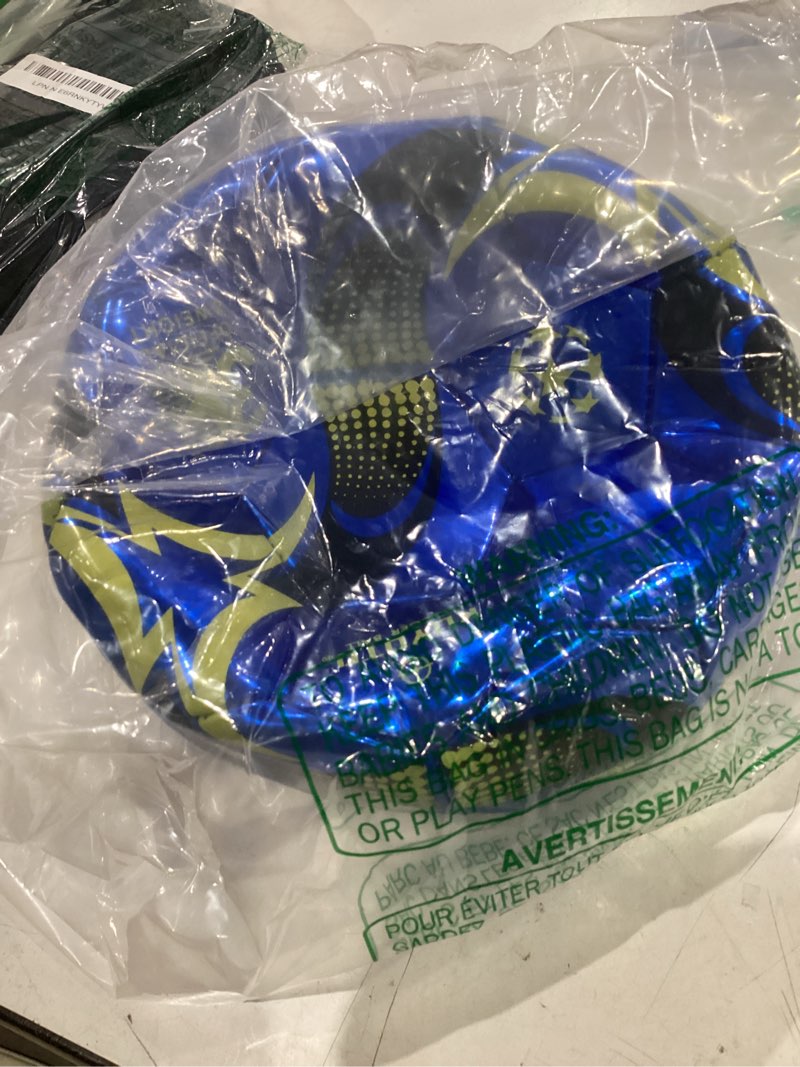 Condition photo showing As Is for kuyotq kids soccer ball size 3, blue gold glossy tpu leather match & training ball for kids youth, p