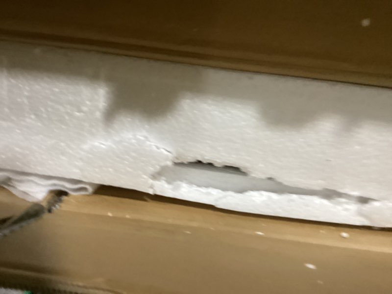 Condition photo showing Good Condition for Modern Glass Coffee Table, Mid Century Small Coffee Table, Coffee Table for Living Room,Suitable for Bedroom Living Room Reception Office Tables (Walnut/Brown, Small) Walnut/Brown Small 32.2 * 22.4 * 16in