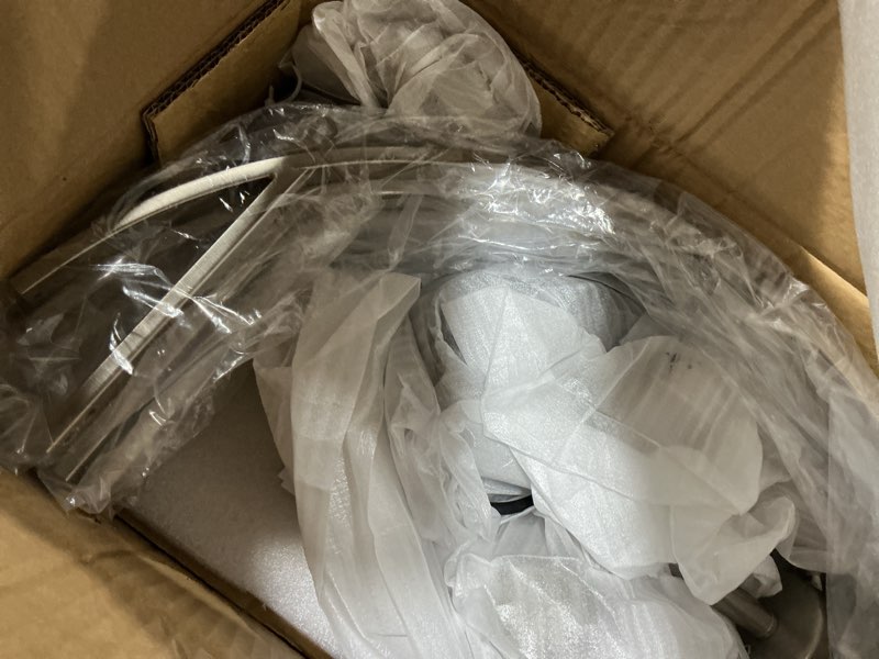 Condition photo showing Good Condition for Large Lantern Globe Brushed Nickel Chandelier Lighting, Adjustable Hanging Ceiling Pendant 5 Light for Kitchen, Dining Room, Living Room, Hallway, Bedroom Brushed Nickel 5 Light 5 LightSS