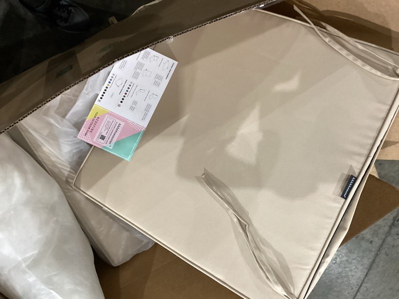 Condition photo showing Good Condition for aaaaaccesories 20-in x 18-in 2 -piece beige patio chair cushion