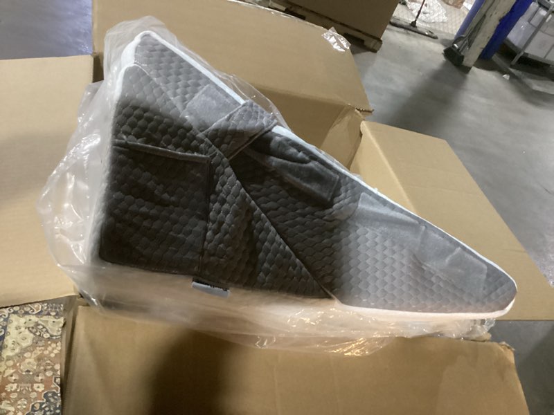 Condition photo showing Good Condition for Bedluxe Leg Pillow Elevation Blood Circulation, Wedge Pillow for Legs Swelling, Leg Elevating Wedge Pillow for After Surgery, Foot Knee Pillow for Leg Rest, Sleeping, Memory Foam Top, 8in, White/Grey 22*24+8 White Grey