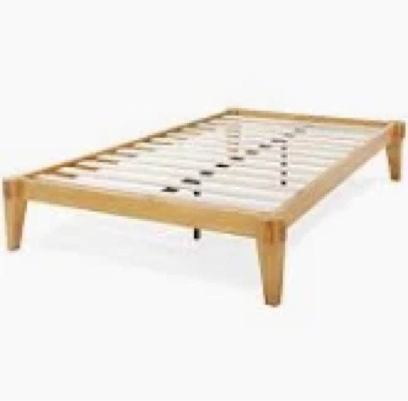 ruberta 10" high solid wood platform bed, bamboo material, easy assembly, no squeak