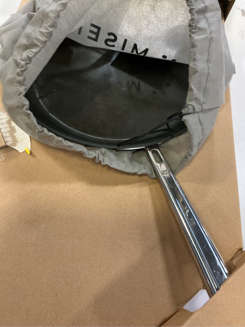 Condition photo showing As Is for Misen Carbon Nonstick™ Frying Pan – Carbon Steel Pan, Naturally Nonstick No-Coating Surface, Ultra-Durable & Oven-Safe, Induction & Gas Compatible - 12 Inch