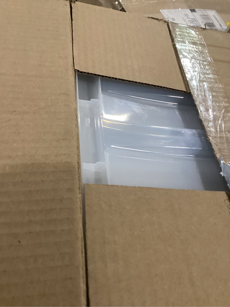 Condition photo showing Good Condition for IRIS USA 4-Pack Storage Bins with Lids, 13 Quart, Made in USA Stackable See-Through Organizing Solution Latches Durable Nestable Containers Secure Pull Handle, BPA-Free Plastic Clear 13 Qt 4 Pack