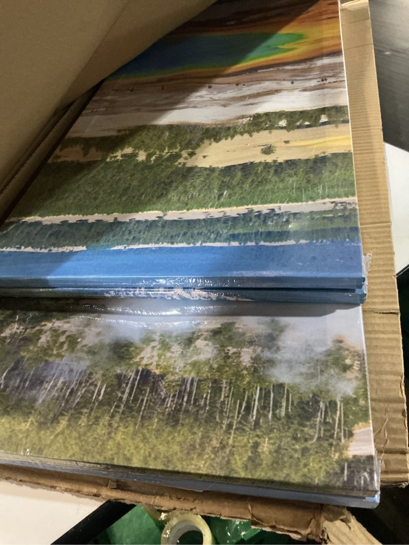 Condition photo showing Good Condition for usa landmarks canvas wall art the world famous grand prismatic spring in yellowstone national park wall decoration for living room gallery wrap modern home art framed ready to hang (60''wx 32''h) 60''wx32''h artwork-01