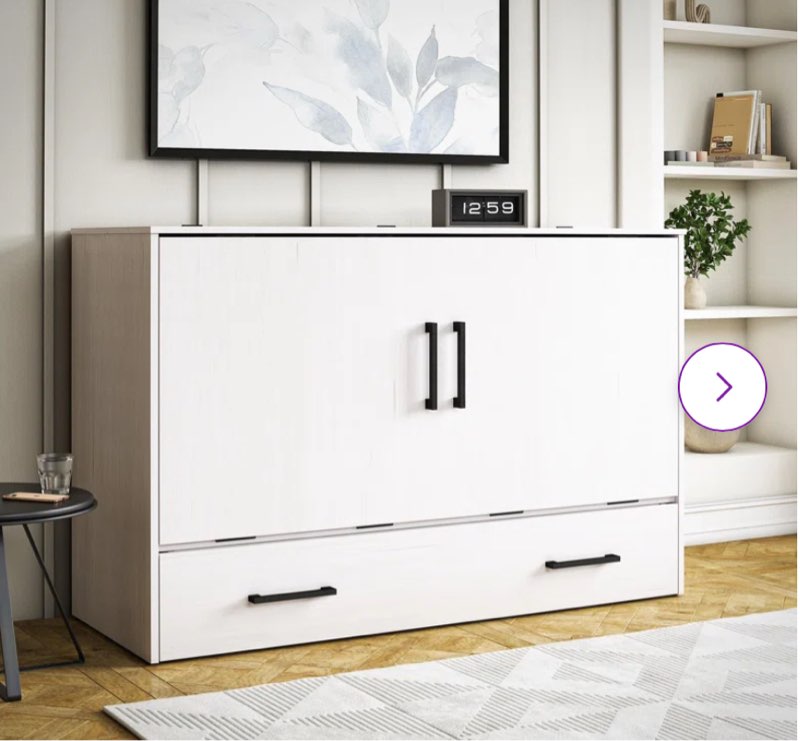 ashby queen cabinet bed with storage drawer, ivory oak, box 1 of 2
incomplete 