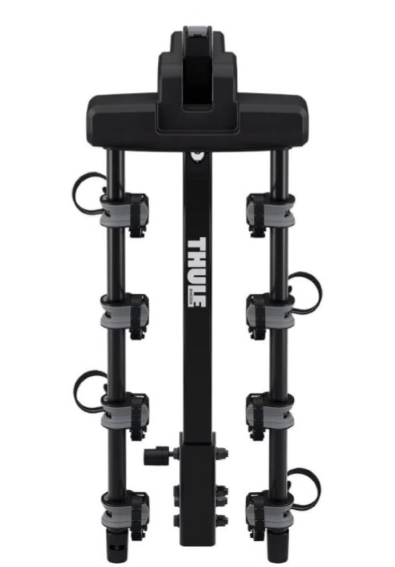 Thule Range hanging bike rack, Designed for RV travel, Carry 4 bikes, Integrated locks included, Arms fold when not in use