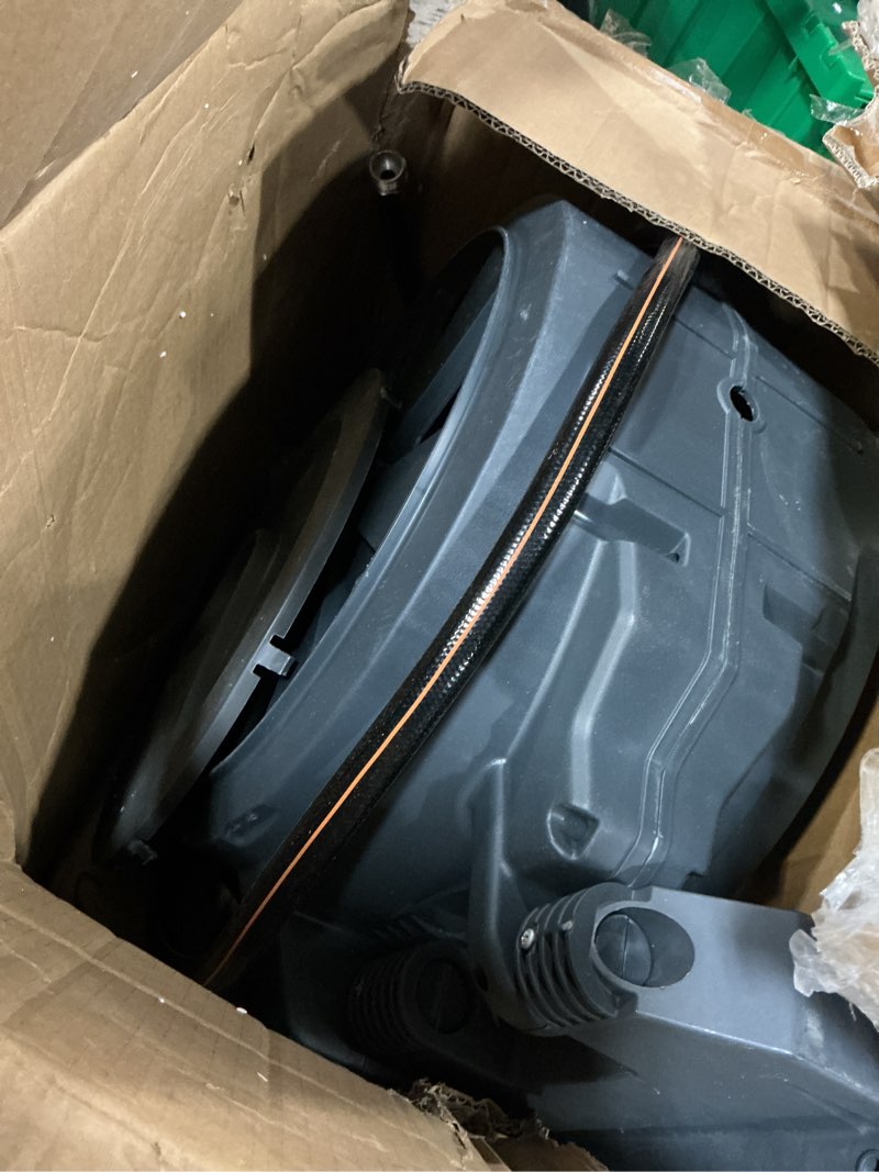Condition photo showing As Is for giraffe tools retractable garden hose reel 5/8 inch x 90 ft hose reels for outside, wall mounted water hose reel with 180 deg swivel bracket, any length lock, 9 pattern hose nozzle