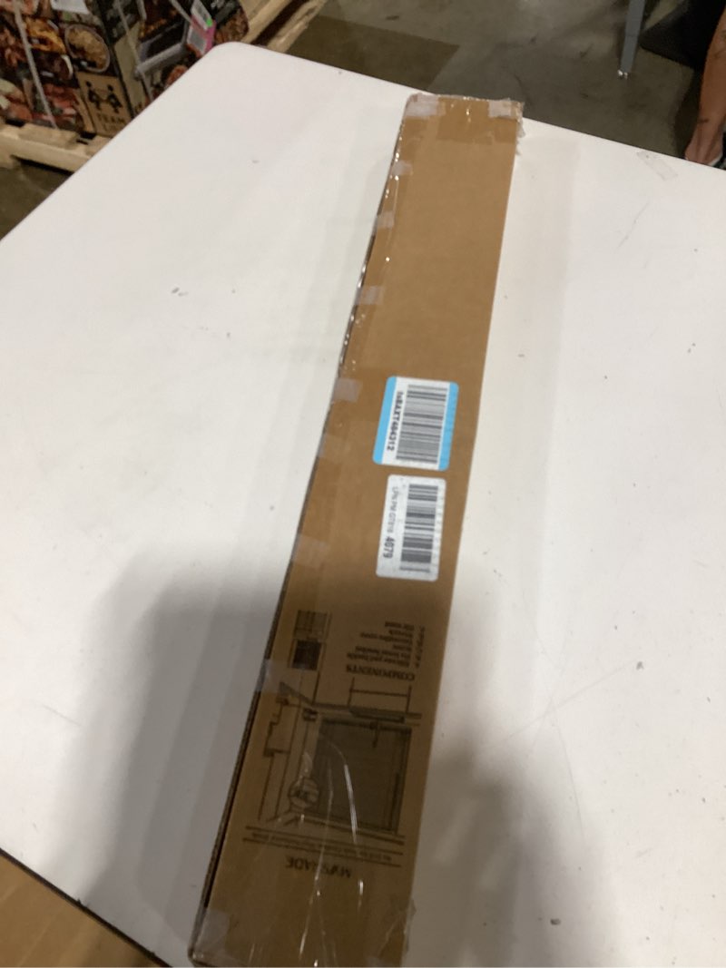 Condition photo showing As Is for myshade no-drill cordless horizontal mini blinds – 25" w x 48" h tool-free inside mount window blind