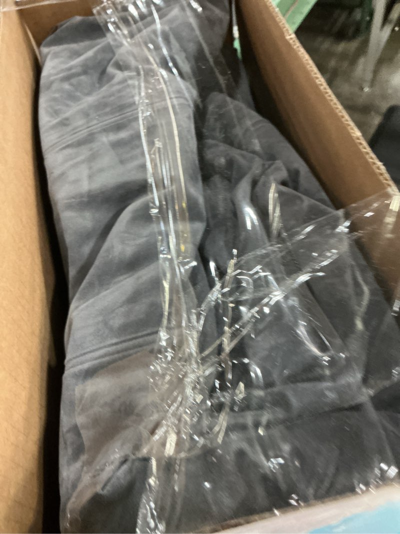 Condition photo showing As Is for intex inflatable pull-out sofa: velvety surface, 2-in-1 valve, cupholder, 46" x 88" x 26" - blow-up couch and folding queen size air mattress bed