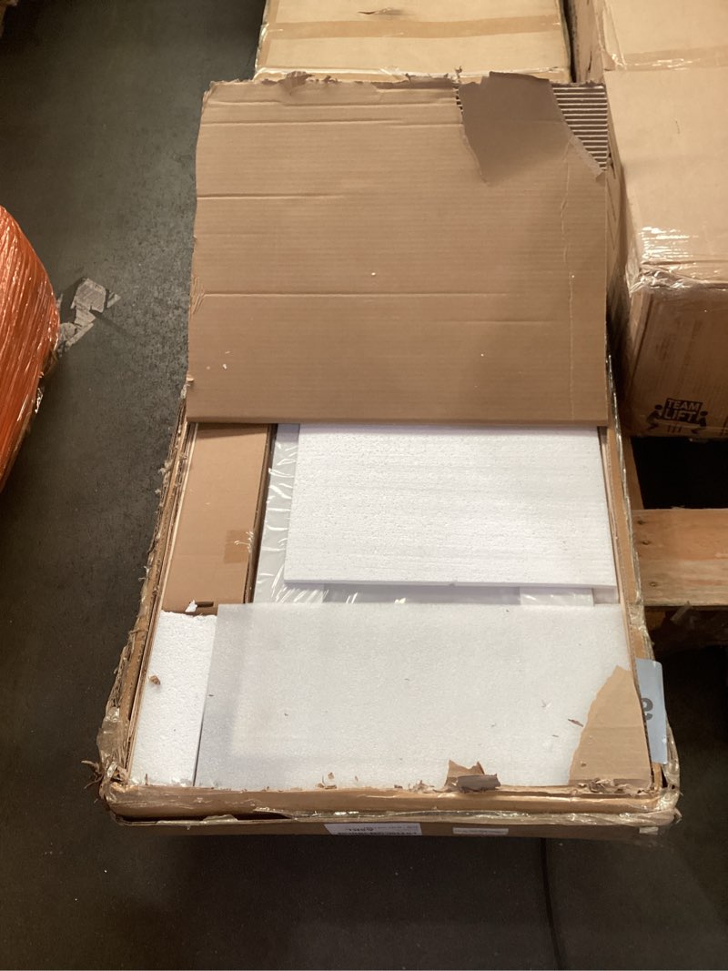 Condition photo showing New/Like New for Bifold Barn Door 32" x 84", MDF Bi-Fold Sliding Closet Doors with Hardware Kit Included, Pre-Finished Easy Assembly, Water-Proof PVC Surface & Save Space, H-Frame, 36" Track for 2 Doors,White 32" x 84"door+3.0 FT Track Kit