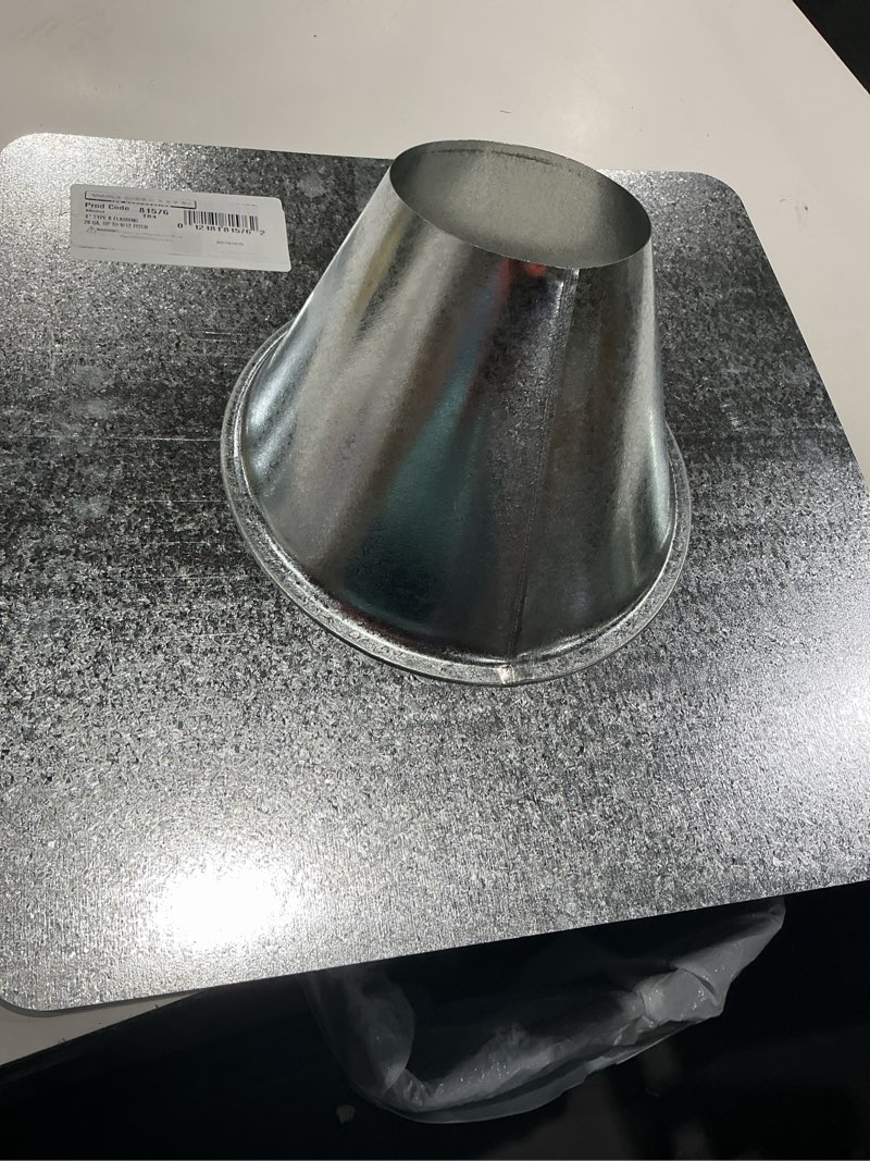 Condition photo showing Good Condition for water-tite 81576 type b roof flashing for up to 12/12 pitched roofs, fits 4" pipes