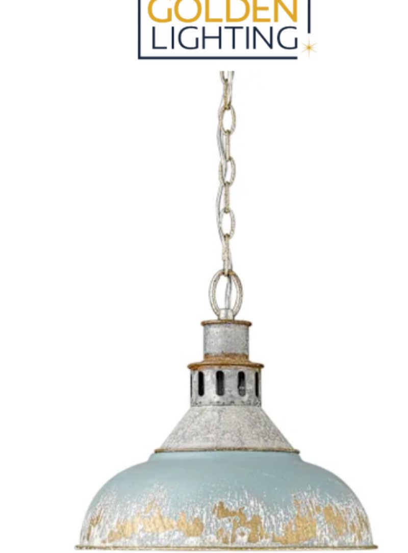 Golden Lighting Kinsley 14" Wide Pendant with Hand Painted Shade