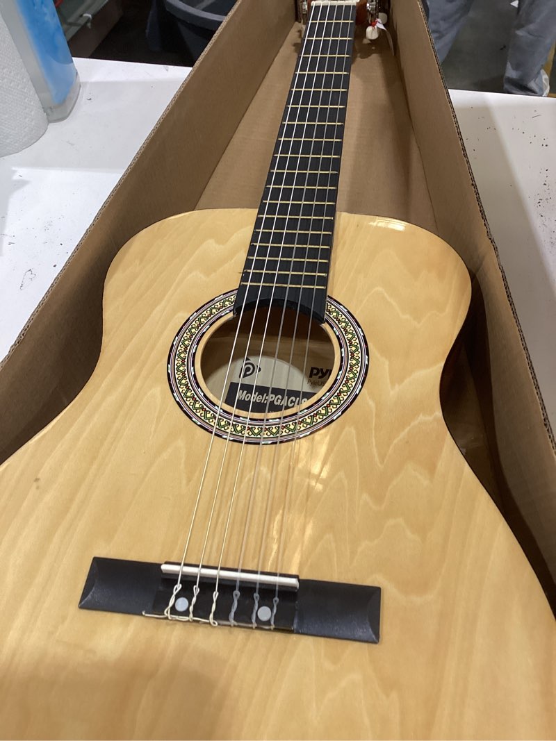 Condition photo showing Good Condition for pyle beginner acoustic guitar kit, 3/4 junior size all wood instrument with full accessory kit, picks, shoulder strap, carry case, cleaning cloth, tuner app, 2 month lessons, 36” (ash gloss) 2) ash, gloss