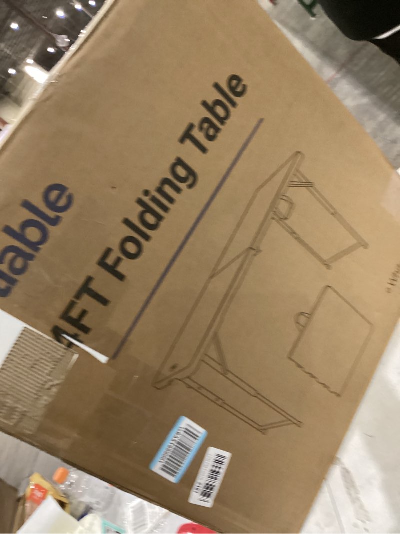 Condition photo showing New/Like New for Folding Table 4 Foot Portable Heavy Duty Plastic Fold-in-Half Utility Table Small Indoor Outdoor Adjustable Height Folding with Carrying Handle, Camping and Party,White | Portable, Heavy Duty, Fold-in-Half, Indoor Outdoor, Adjustable Height, Folding