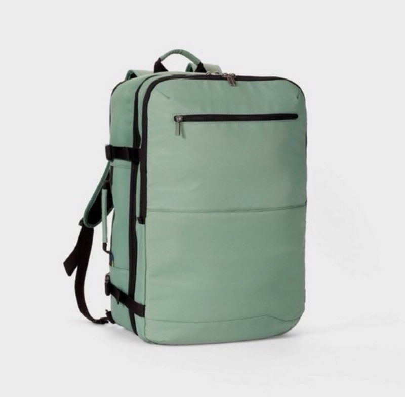 Open Story 35L Water Repellant Travel Backpack in Green