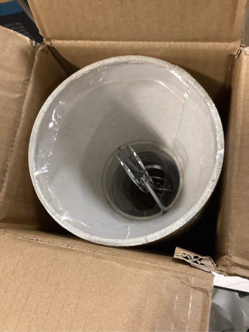 Condition photo showing Good Condition for set of 6 chandelier lamp shades 5 inch, mini barrel lampshades clip on for table lamp wall lamp replacement, natural linen mini lamp shade, 3.5x5x5.5in (top height bottom) natural,6pcs
