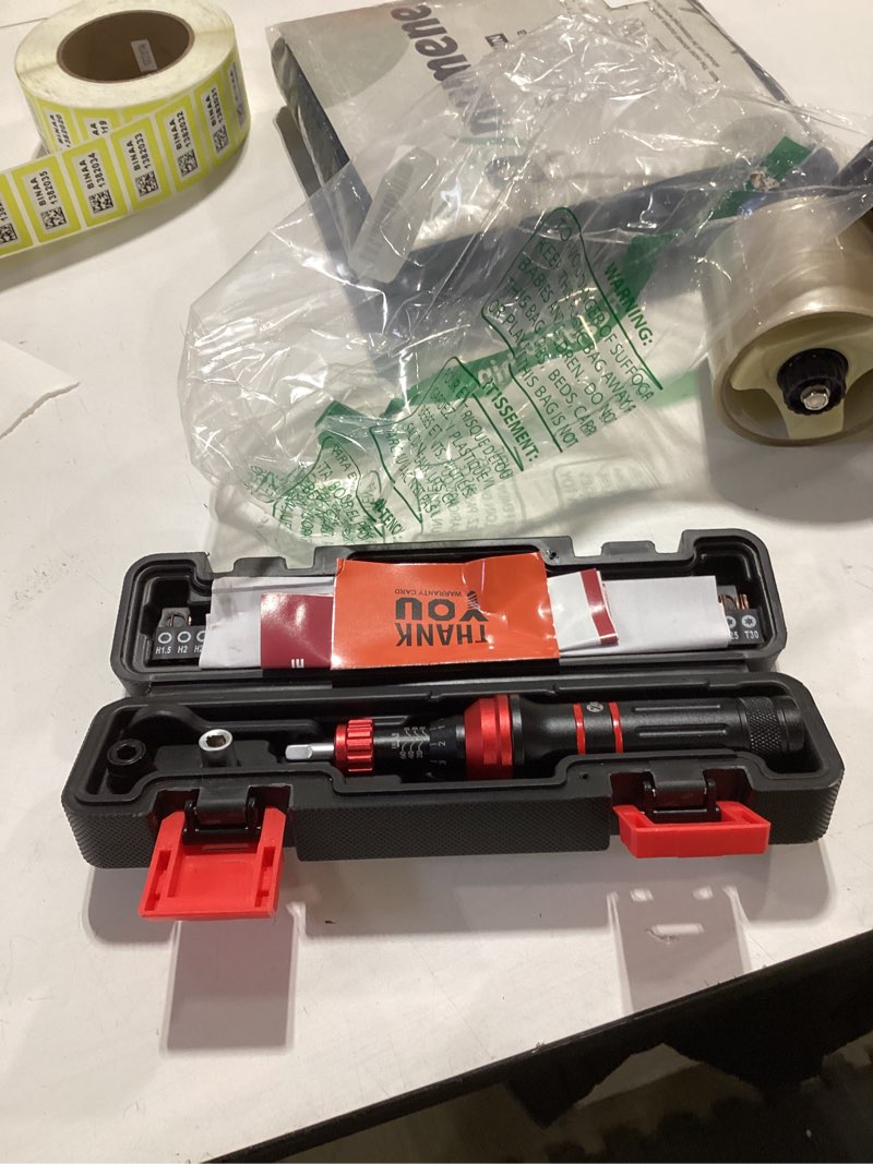 Condition photo showing New/Like New for Torque Screwdriver 10-80 In.Lb, Inch Pound Torque Screwdriver Set with 1/4" Bit Holder, Flat, Hex, Torx and Philips Bits,Suitable for DIY Bicycle Maintenance, Pecision Tool,Mechanical 10-80 In-Lb