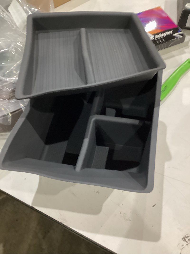 Condition photo showing Good Condition for center console organizer for toyota sienna 2021-2026 armrest box secondary tray storage silicone armrest box insert organizer (gray)