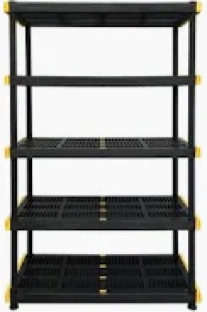 Project Source Commander 5 -Tier Heavy Duty Black Plastic Utility shelving