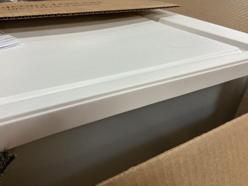 Condition photo showing Good Condition for IRIS USA 30 Qt. Plastic Drawer Storage Organizer Stacking Drawers, 2-Pack, Stackable Unit with Sliding Drawer for Clothes Bedroom Kitchen Under Sink Pantry Craft Room Bathroom Dorm Office, White 2 Pack 30 Qt.