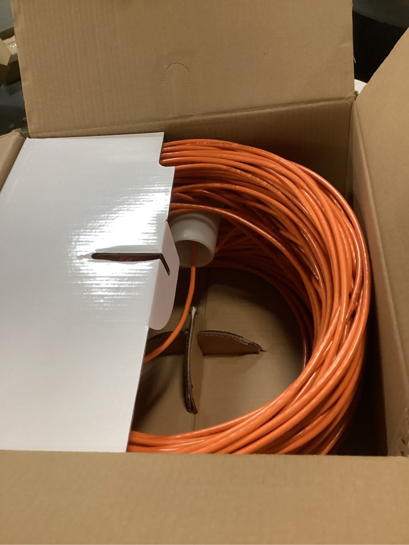 Condition photo showing Good Condition for Dripstone CAT6 Ethernet Cable 1000ft Bulk Network LAN Wire 23AWG Solid UTP 550MHz High-Speed Internet Cable Gaming, Streaming, Office, Home Use, Pull Box, Cat6 Bulk, Stable Connectivity - Orange