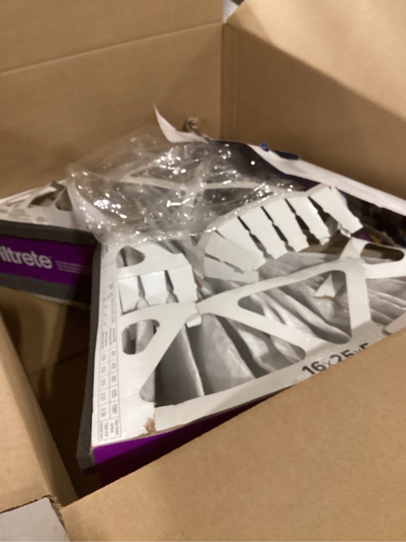 Condition photo showing Good Condition for Filtrete 16x25x5 AC Furnace Air Filter, MPR 1550, MERV 12, Fits Honeywell & Trion AirBear, CERTIFIED Asthma & Allergy Friendly, Electrostatic Air Filter, 1-Pack (actual size 15.75 x 24.13 x 4.88) 4.9" x 24.1" x 15.6"