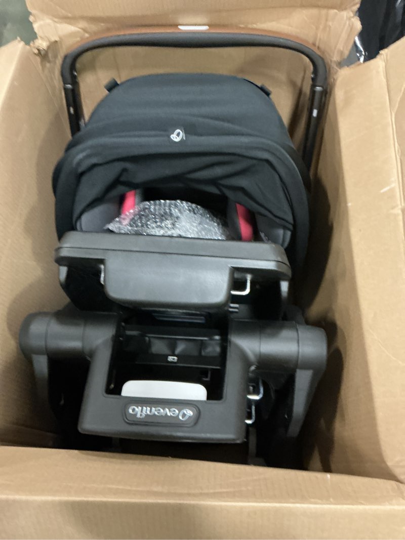 Condition photo showing As Is for Evenflo Shyft DualRide Infant Car Seat and Stroller Combo w/Carryall Storage (Sylva Pink)