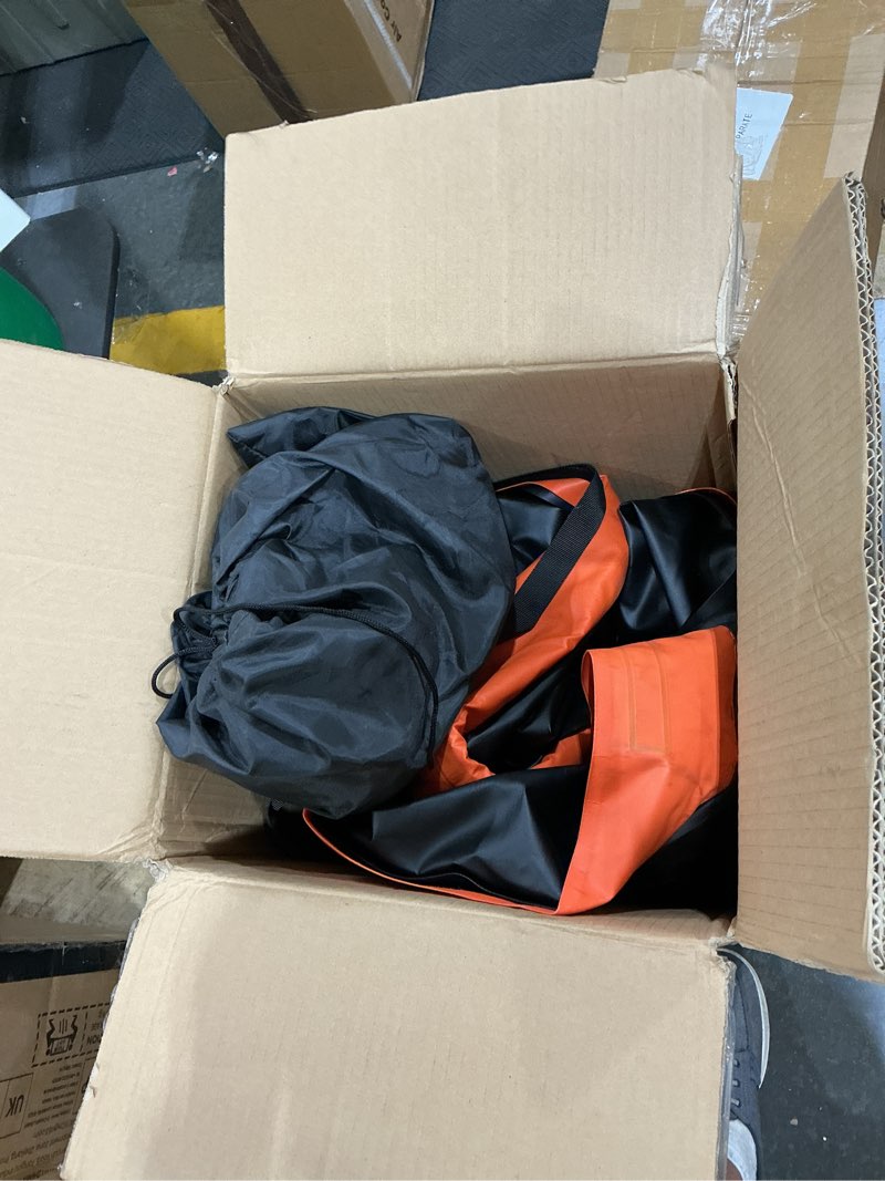 Condition photo showing As Is for car rooftop cargo carrier bag, 15 cubic feet waterproof heavy duty 840d car roof bag for all vehicle with/without racks - anti-slip mat, 6 door hooks, storage bag, 2 extra straps, luggage lock