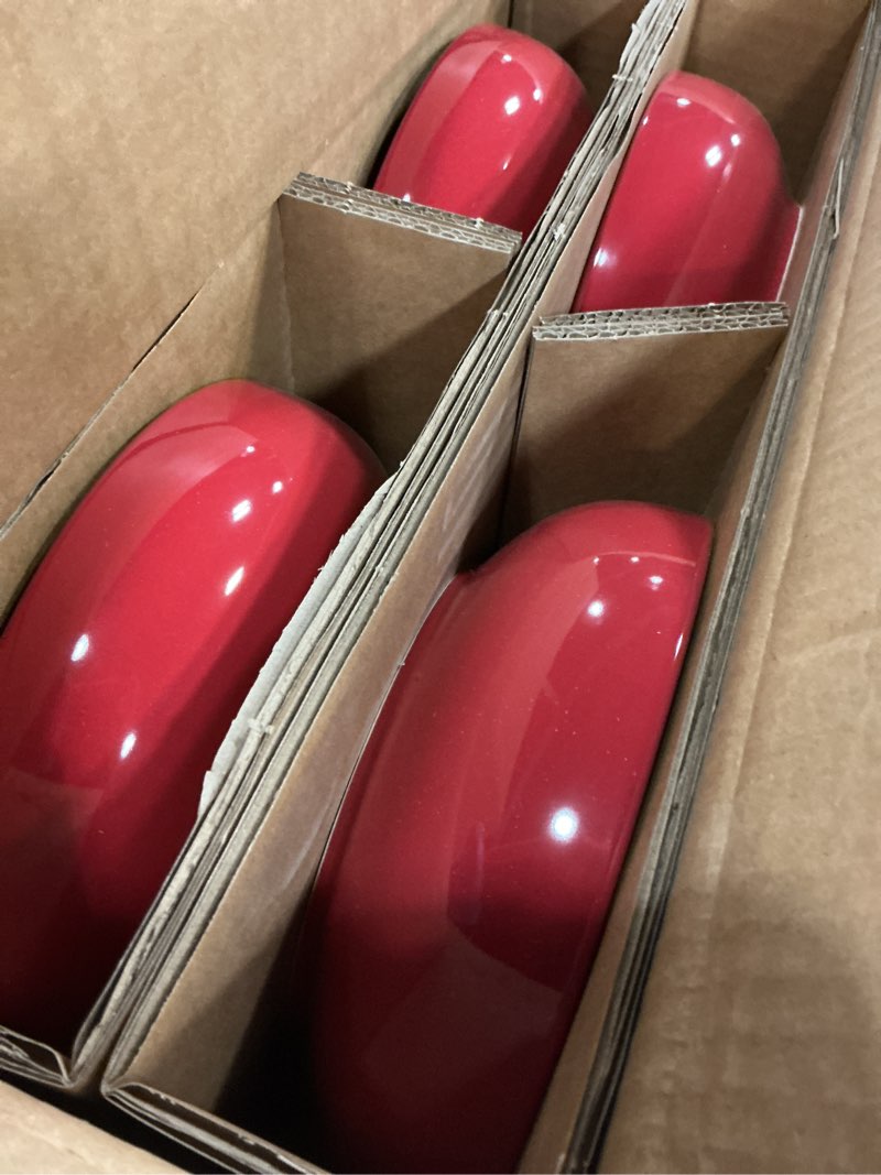 Condition photo showing Good Condition for LE TAUCI Pasta Bowls 45 oz, Salad Bowls Set for Serving Soup, Pasta, Noodle, Dinner, Large Kitchen Bowl Plates, Microwave Safe - 8.5 Inch, Set of 4, Red Red 45 ounces