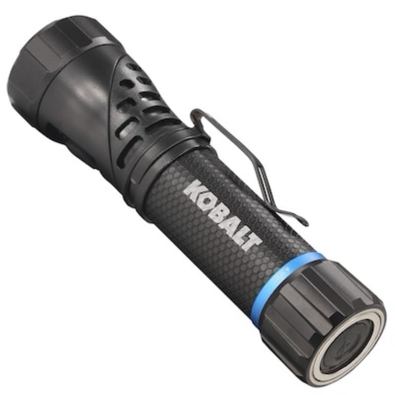 kobalt 1000-lumen 4 -adjustable mode led rechargeable spotlight flashlight