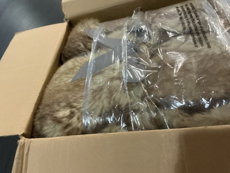 Condition photo showing New/Like New for battilo home luxury camel faux fur throw blanket, soft cozy warm mink fur blanket for bed, home decor, large striped fur blankets and throws faux, 60"x80" camel 60"x80"
