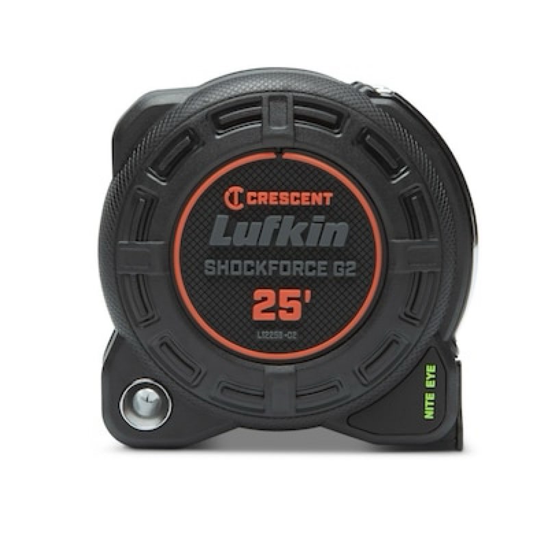 crescent lufkin shockforce nite eye g2 25-ft tape measure