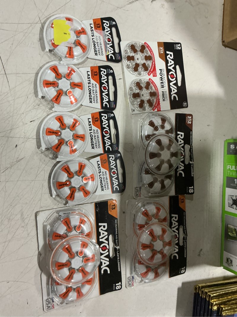 Condition photo showing Good Condition for rayovac hearing aid batteries size 13, orange tab (assorted)