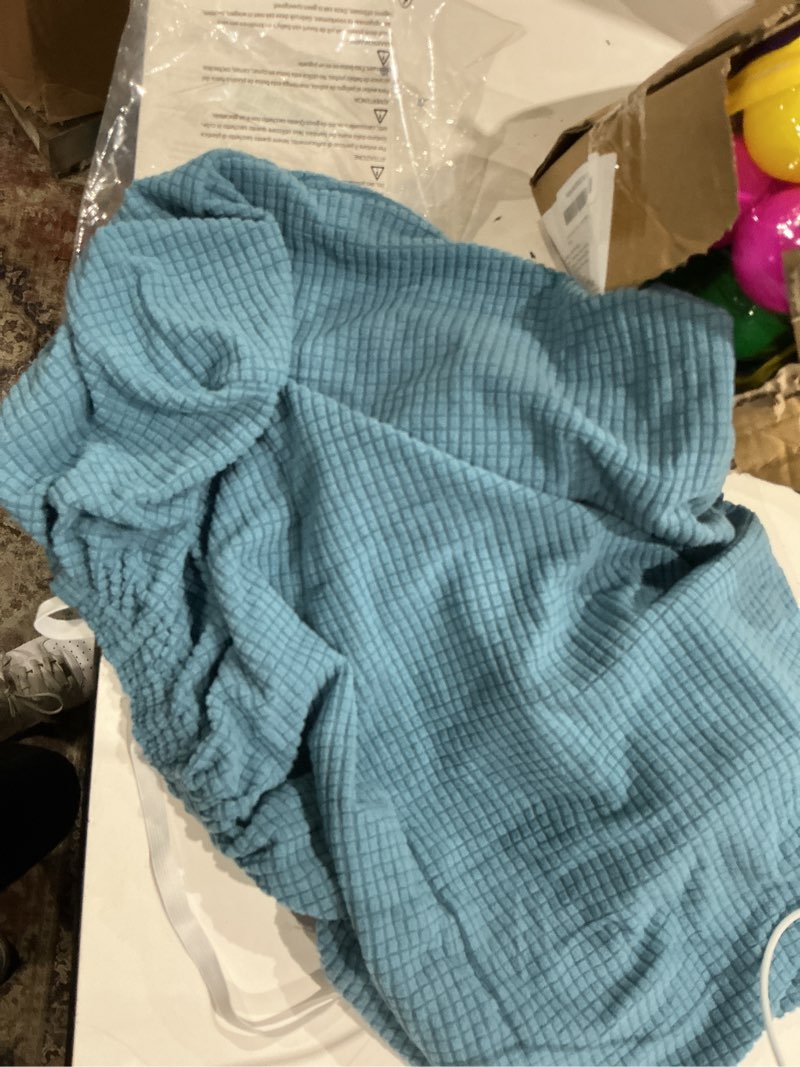 Condition photo showing Good Condition for h.versailtex stretch t cushion chair sofa slipcover t cushion covers for living room armchair couch cover t cushion slipcover seat cover with elastic bands thicker jacquard fabric, dusty blue 1 cushion armchair dusty blue