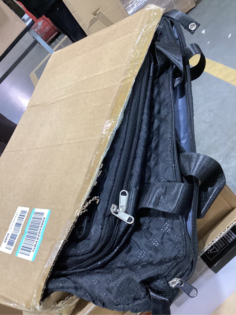 Condition photo showing As Is for ISOKE Foldable Travel Duffel Bag - TSA Approved - With Wheels & Shoe Compartment - Weekender Bags for Women - Carry On Overnight Bag - Black - 16"×10"×24"