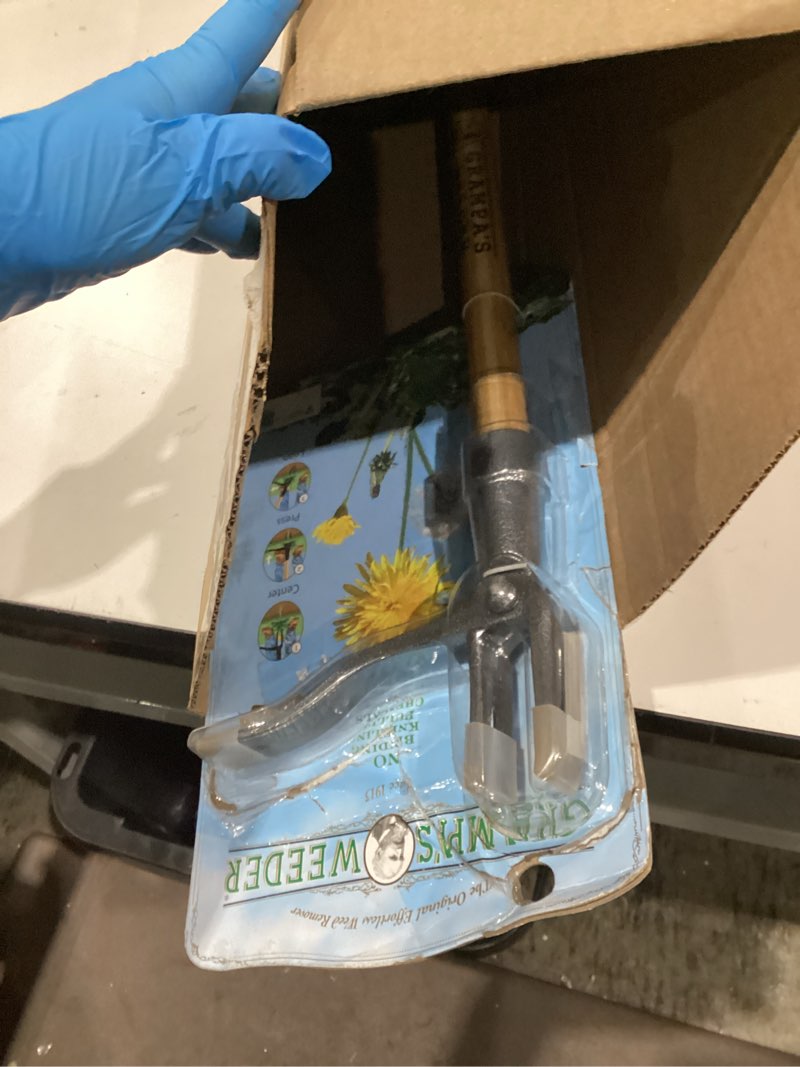 Condition photo showing Good Condition for grampa's weeder - the original stand up weed puller tool with long handle - made with real bamboo & 4-claw steel head design - easily remove weeds without bending, pulling, or kneeling.