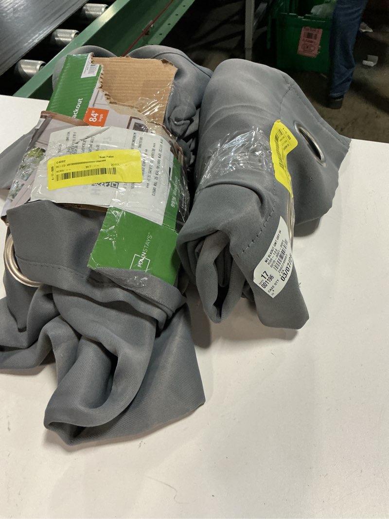 Condition photo showing Good Condition for mainstays grommet blackout single curtain panel, gray, 40"w x 84"l