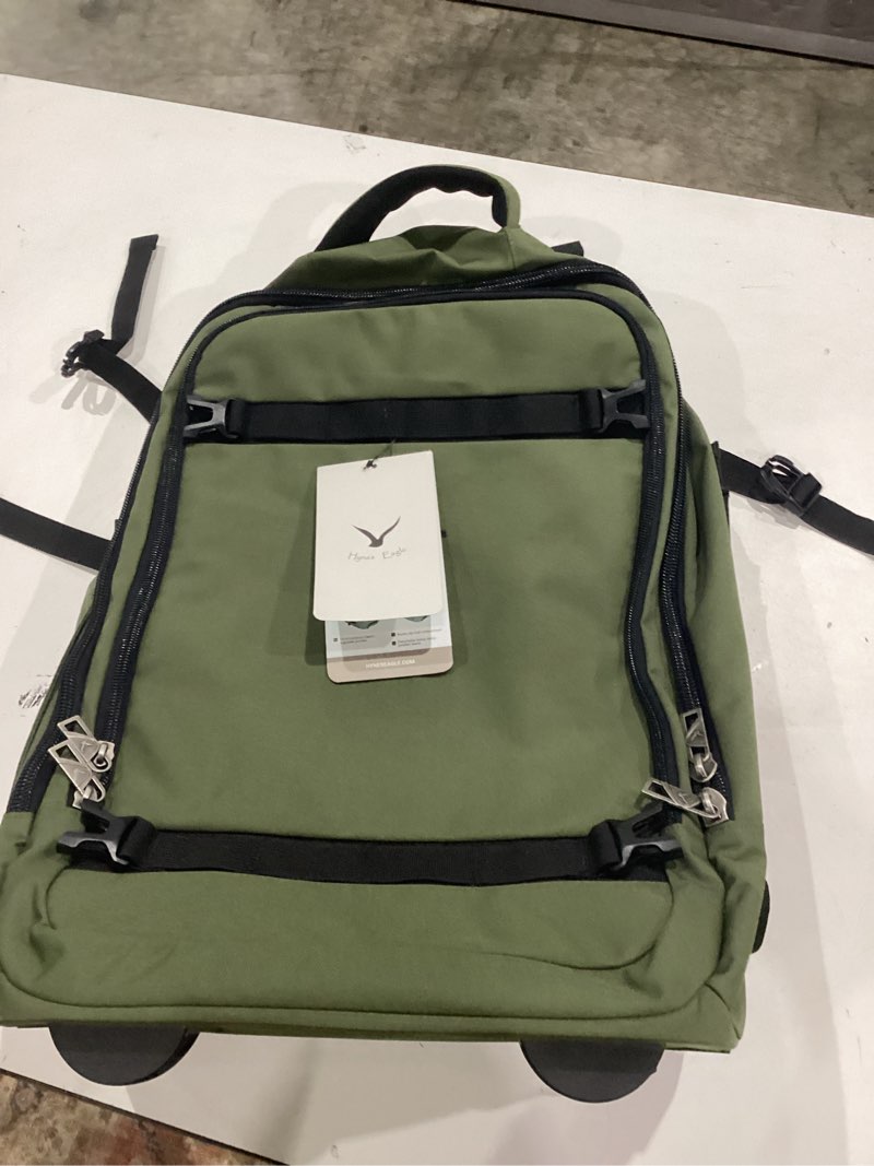 Condition photo showing Good Condition for hynes eagle rolling backpack 42l backpack with wheels airline approved carry on luggage laptop travel suitcase bag for women men dark green